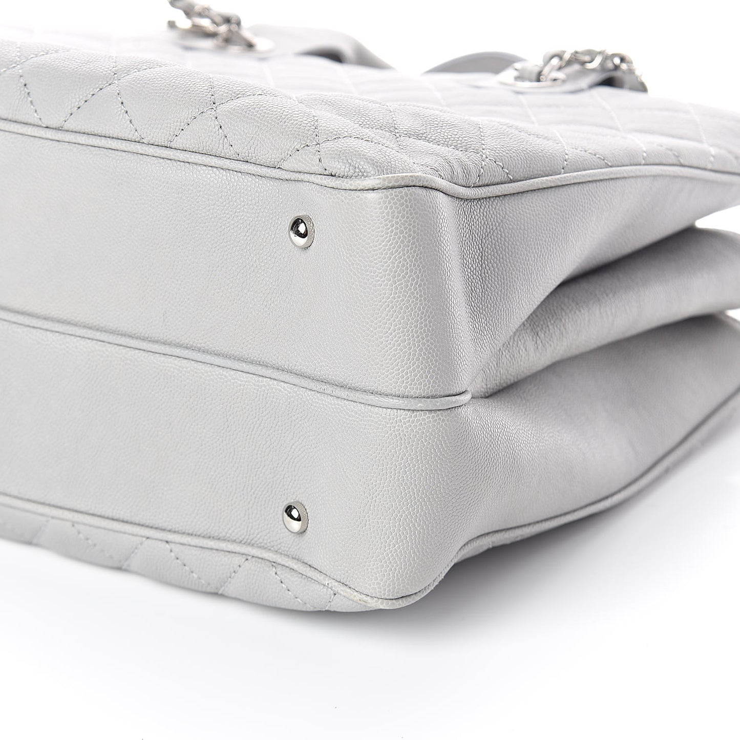 Caviar Quilted Large Urban Companion Top Handle Shopping Tote Grey