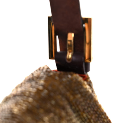 Fendi Beaded Baguette Beige Gold 17 of 21