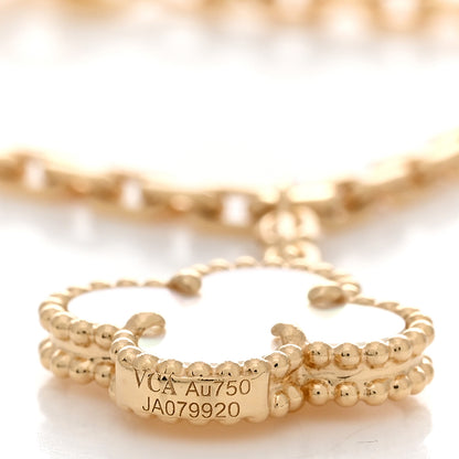 Van Cleef & Arpels 18K Yellow Gold Mother of Pearl Malachite Carnelian Tiger Eye 4 Motifs Lucky Alhambra Bracelet 3 of 4