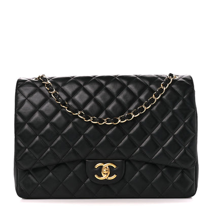 Chanel Lambskin Quilted Maxi Double Flap Black 1 of 12