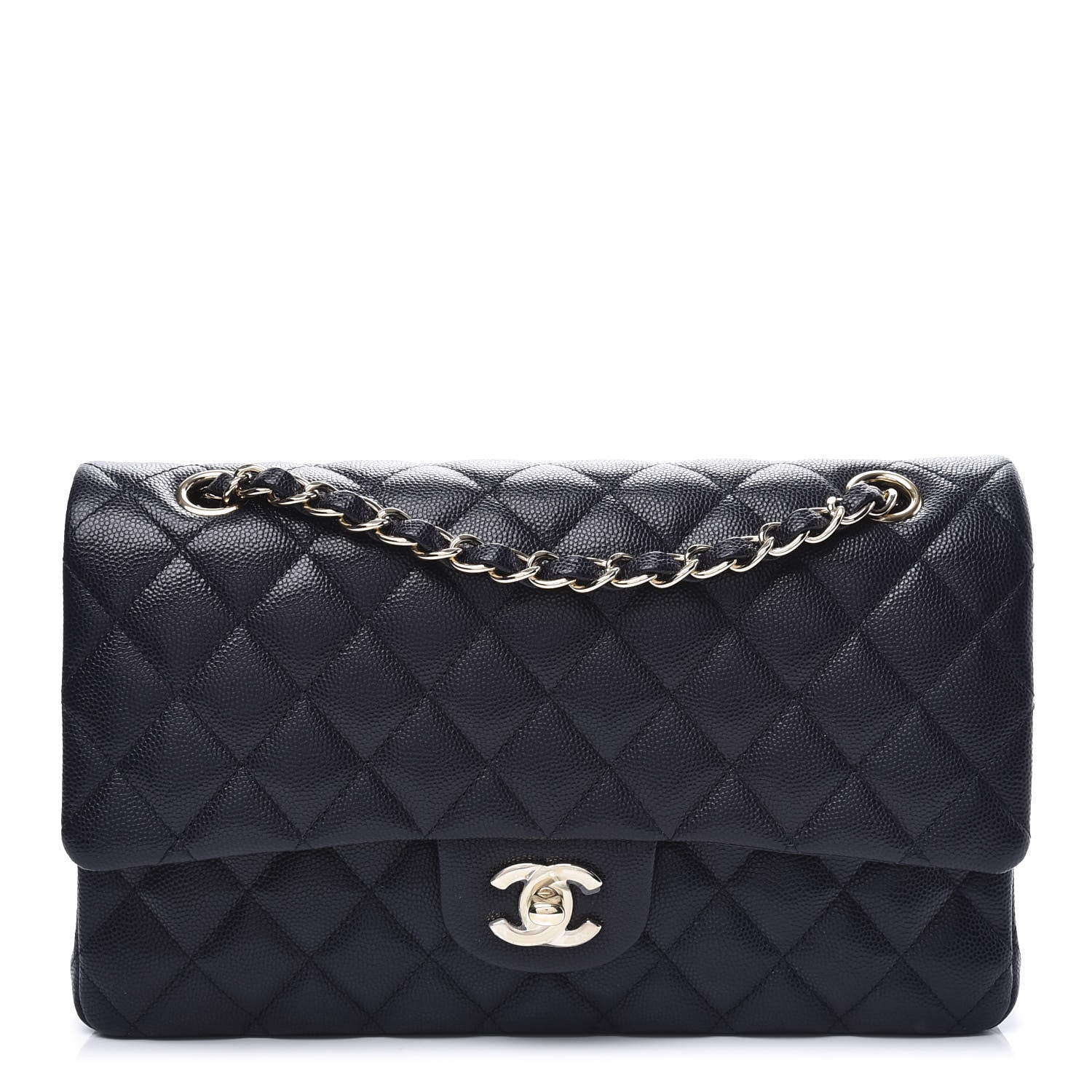 Chanel Caviar Quilted Medium Double Flap Navy 1 of 10