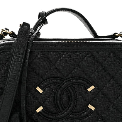 Chanel Caviar Quilted Medium CC Filigree Vanity Case Black 8 of 14