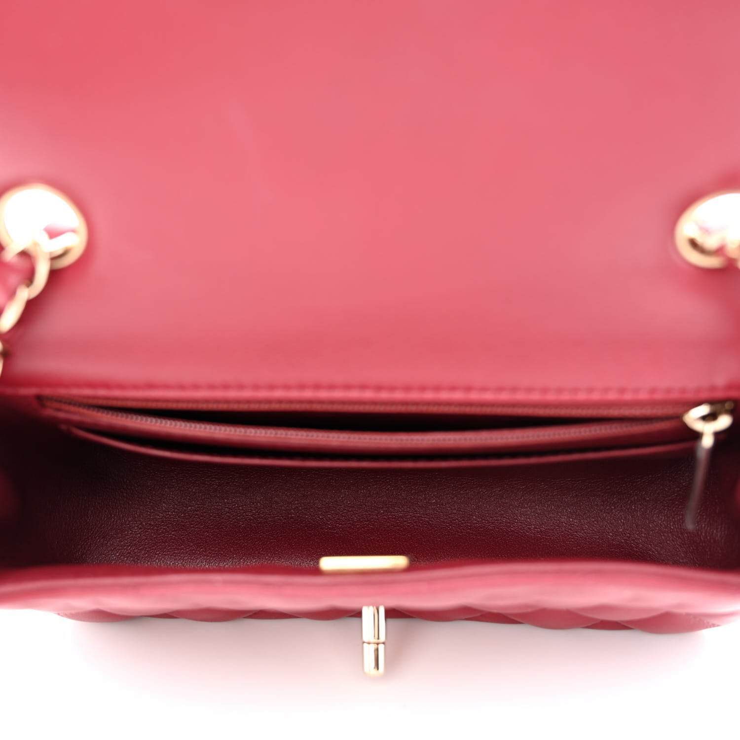 Chanel Lambskin Quilted Mini Rectangular Flap Burgundy 5 of 10
