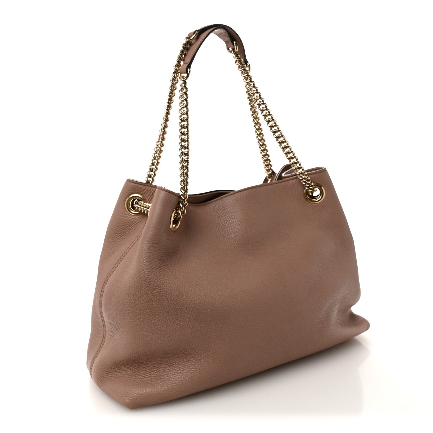 Gucci Pebbled Calfskin Medium Soho Chain Shoulder Bag Camelia 4 of 23