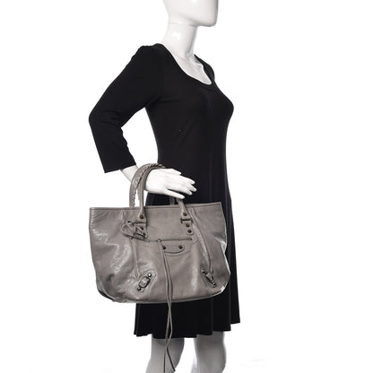 Balenciaga Agneau Classic Hardware S Sunday Tote Gris Pyrite 2 of 11