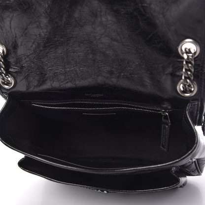 Saint Laurent Crinkled Calfskin Matelasse Monogram Medium Niki Chain Satchel Black 5 of 10