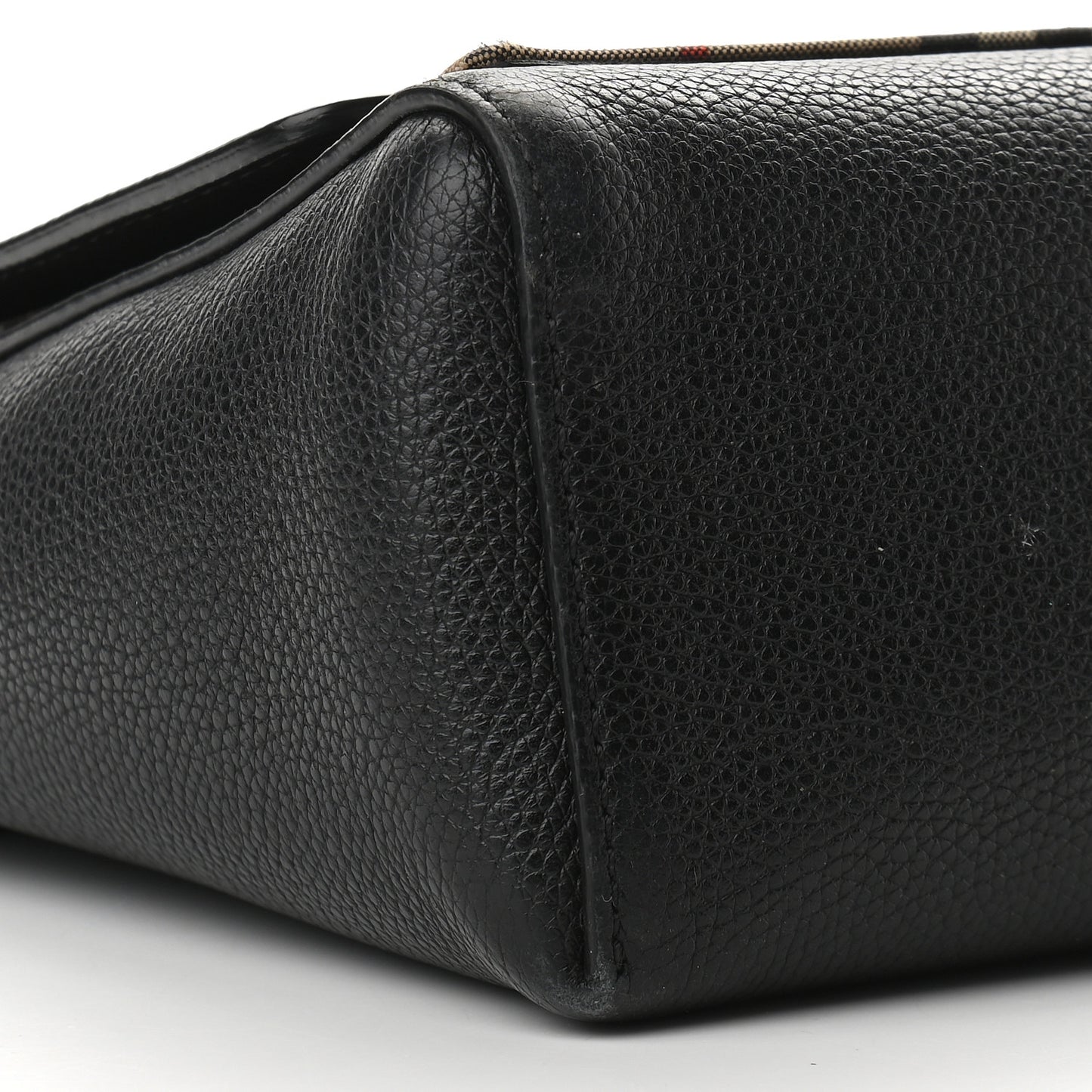 Grainy Calfskin Vintage Check Note Crossbody Bag Black