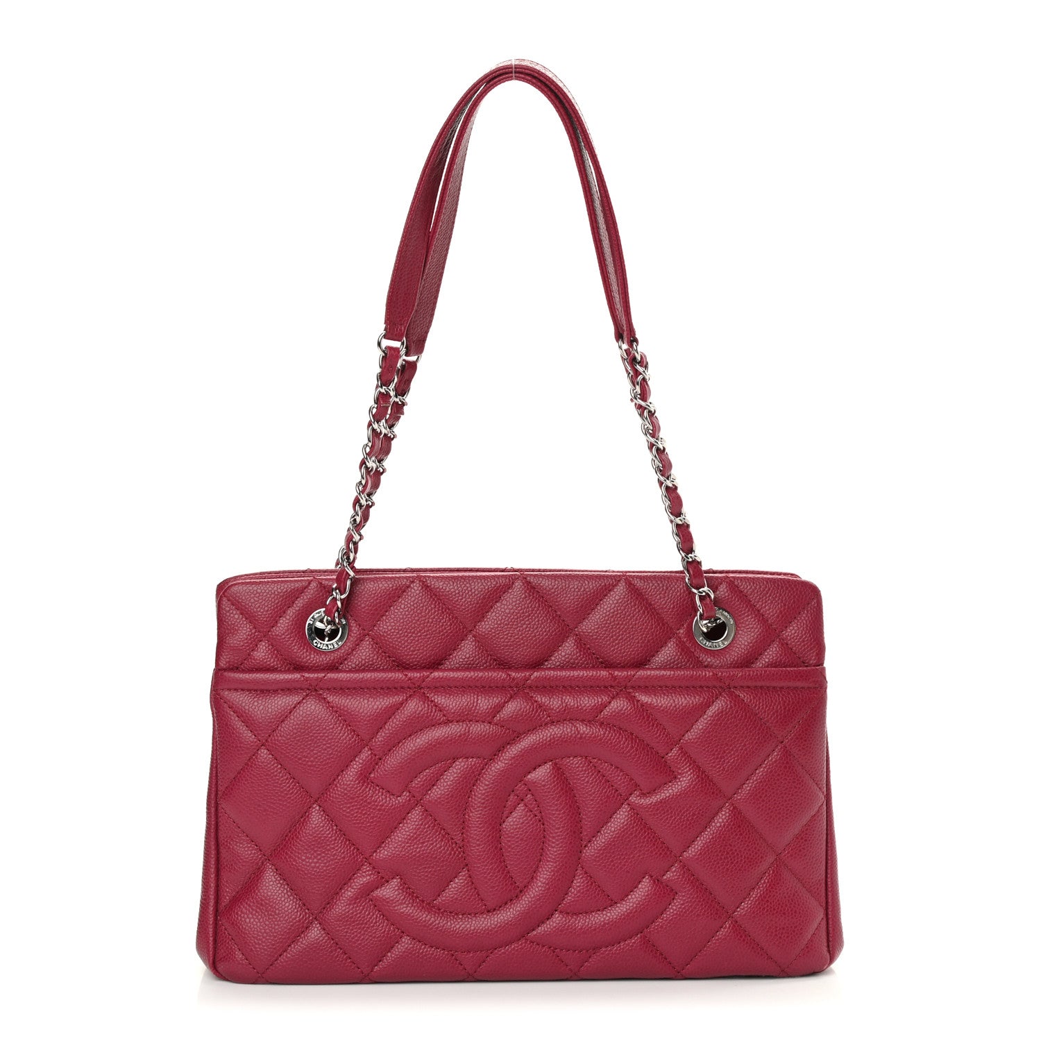 Chanel Caviar Quilted Timeless CC Shopping Tote Red 1 of 15