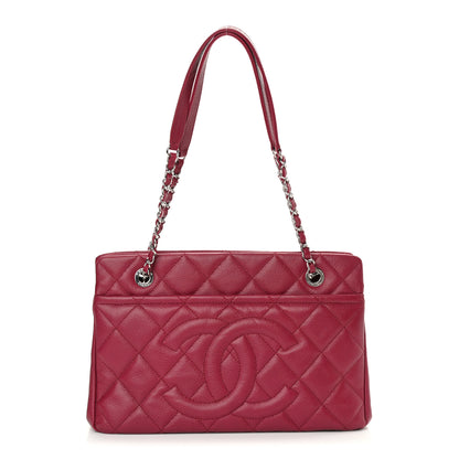 Chanel Caviar Quilted Timeless CC Shopping Tote Red 1 of 15