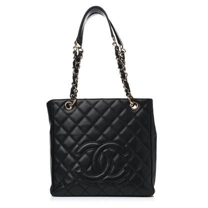 Chanel Caviar Quilted Petit Shopping Tote PST Black 1 of 9