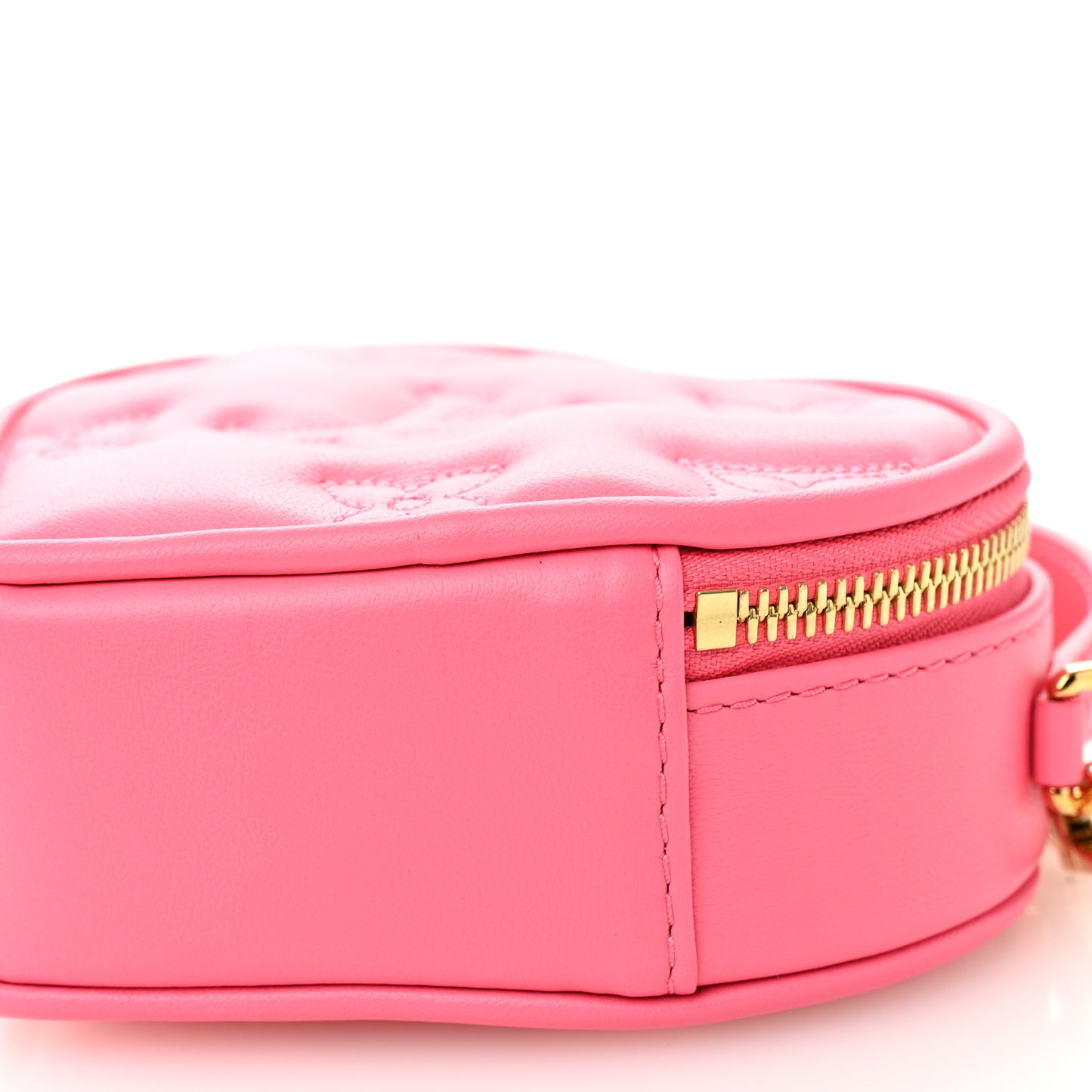 Calfskin Embroidered Monogram Pop My Heart Bag Pouch Dragon Fruit Pink