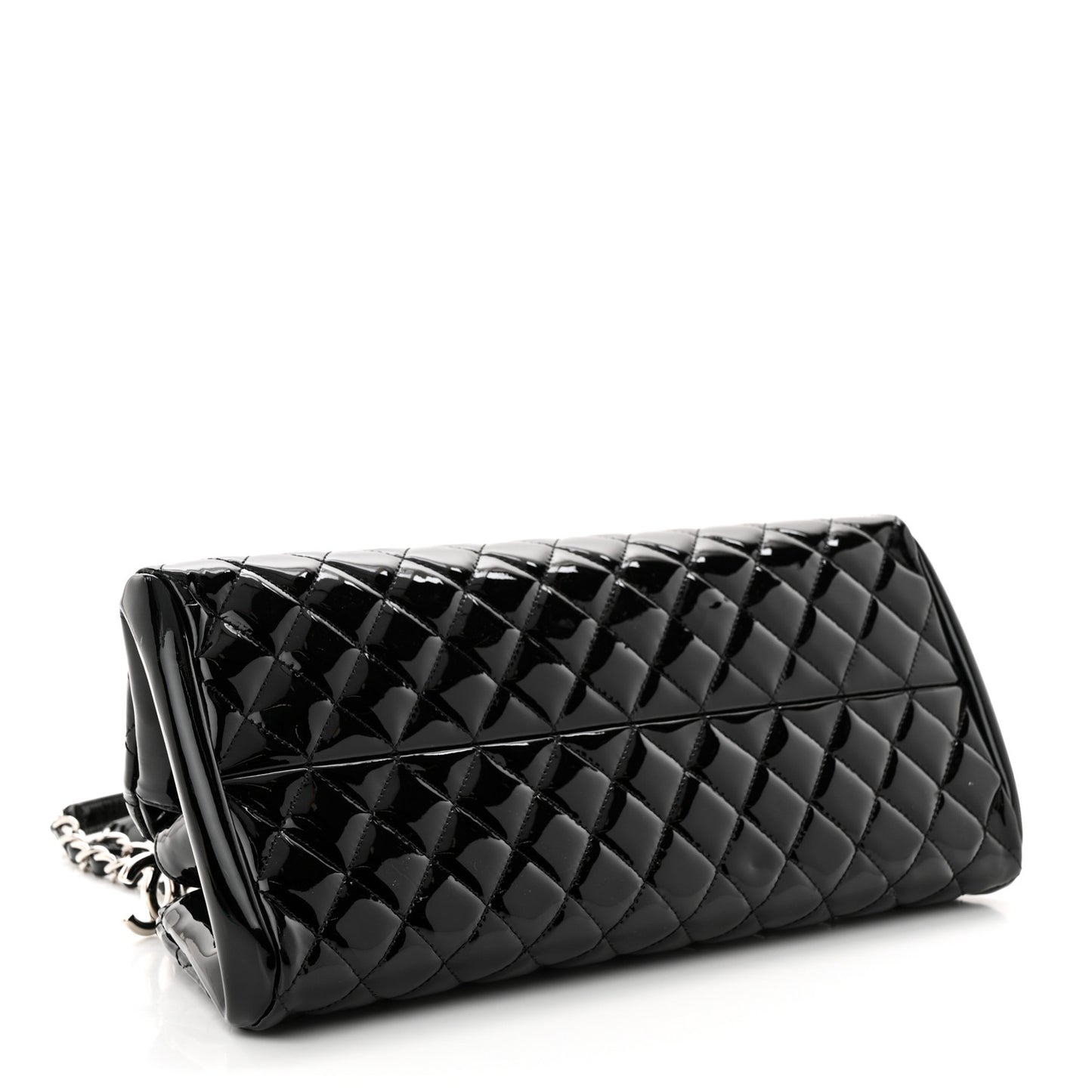 Patent Quilted Medium Just Mademoiselle Bowling Bag Black