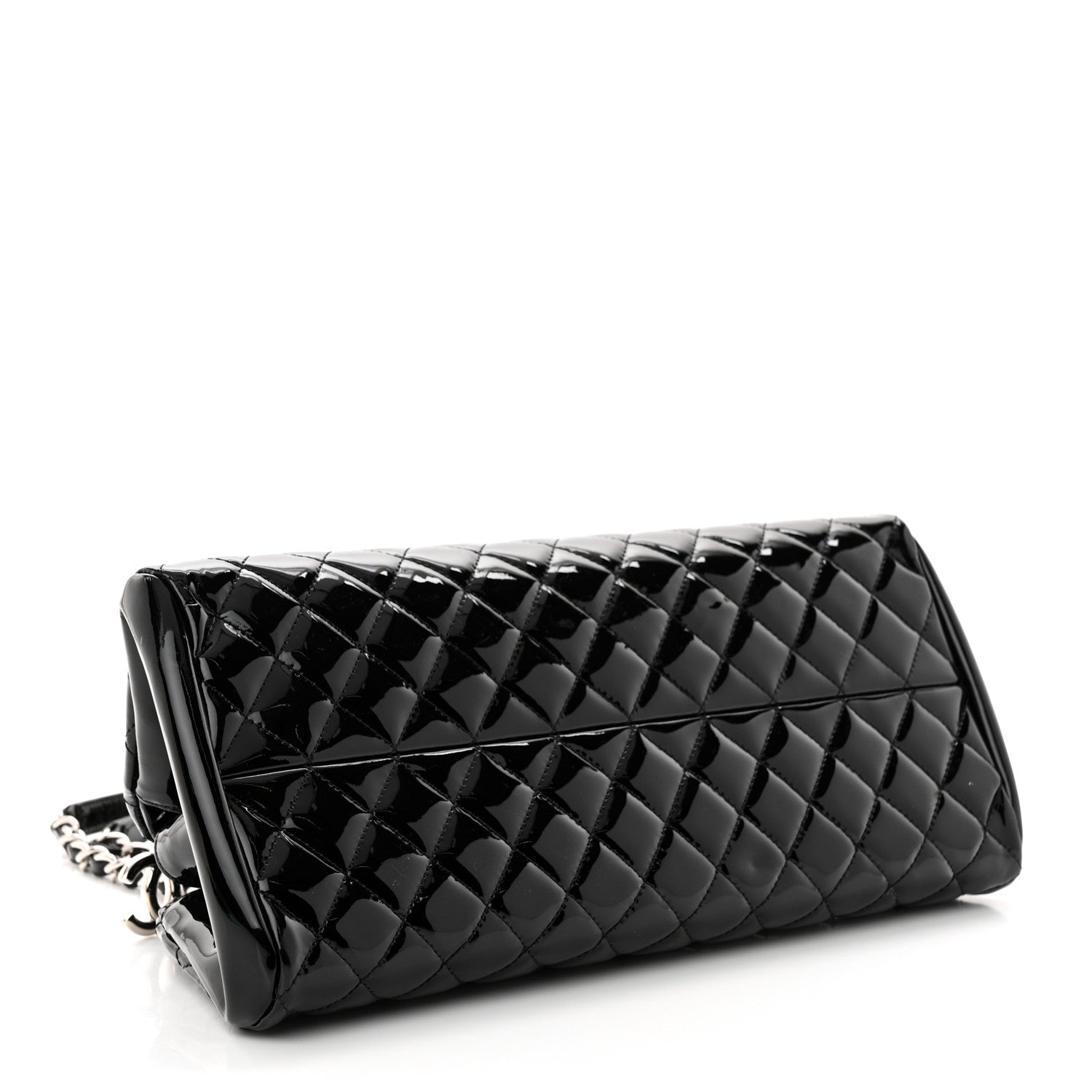 Chanel Patent Quilted Medium Just Mademoiselle Bowling Bag Black 4 of 12