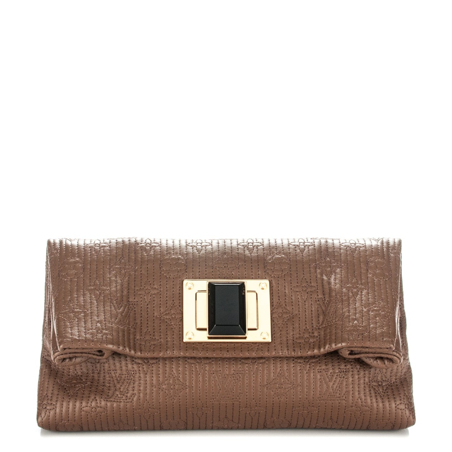 Calfskin Quilted Monogram Altair Clutch Beige