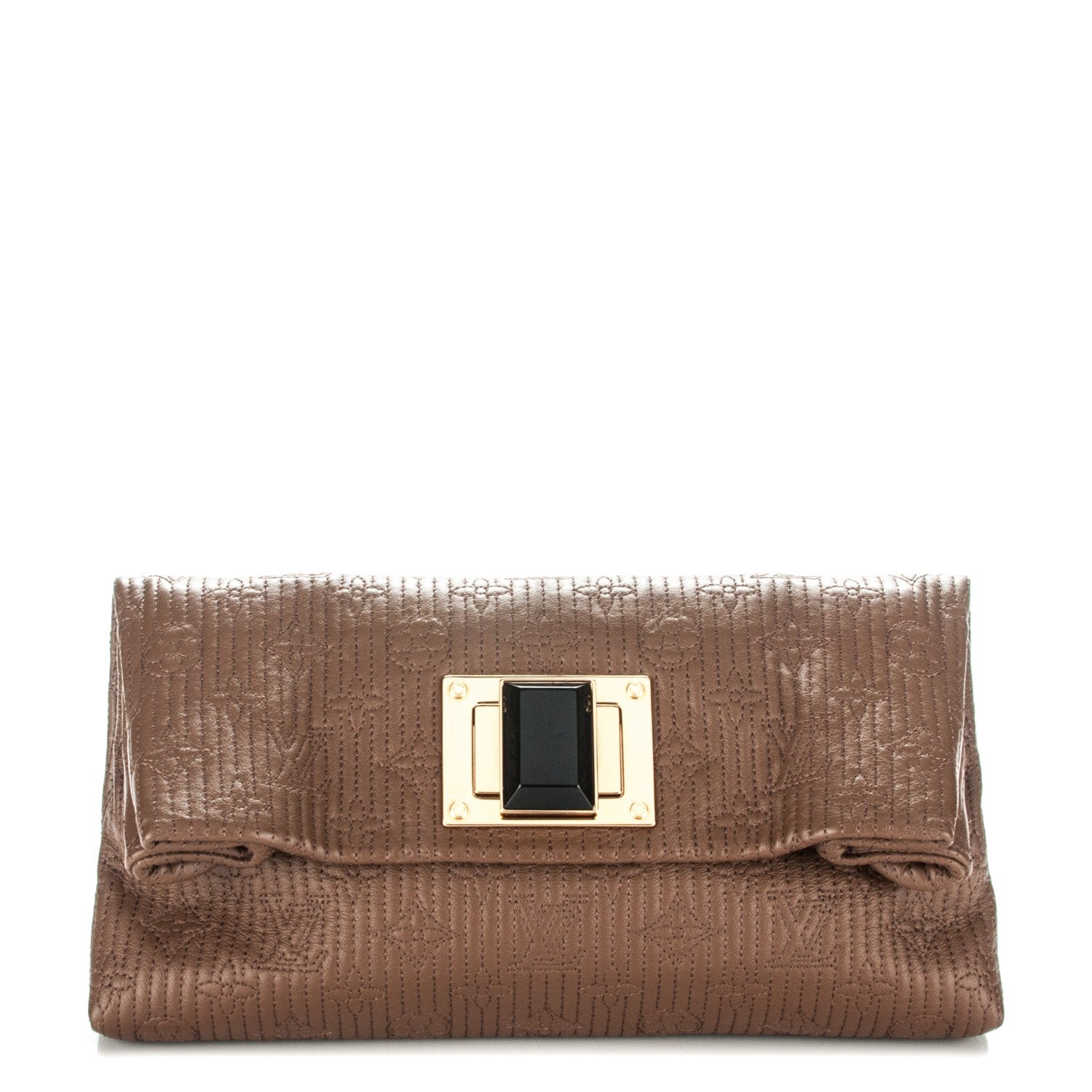 Louis Vuitton Calfskin Quilted Monogram Altair Clutch Beige 1 of 8