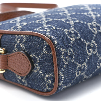 Gucci New Denim GG Monogram Dollar Calfskin Mini Ophidia Shoulder Bag Blue Tea Cuir Epilog 10 of 11