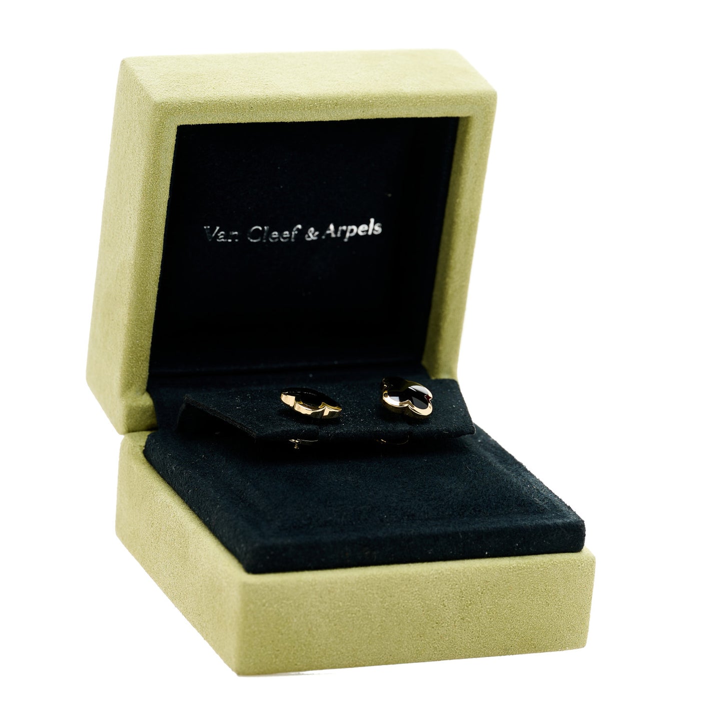 18K Yellow Gold Onyx Pure Alhambra Earrings