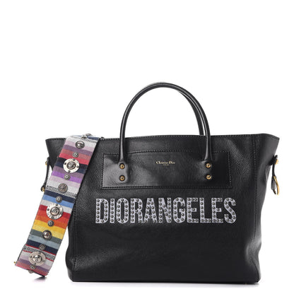 Christian Dior Goatskin DIORANGELES Tote Black 1 of 9