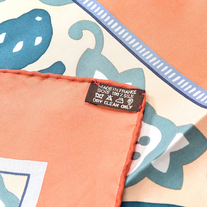 Hermes Silk Twill L Annee Du Dragon Pocket Square Scarf 6 of 6