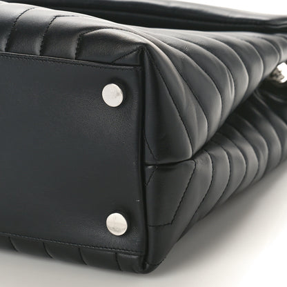 Saint Laurent Calfskin Y Quilted Monogram Large Loulou Chain Satchel Black 9 of 9