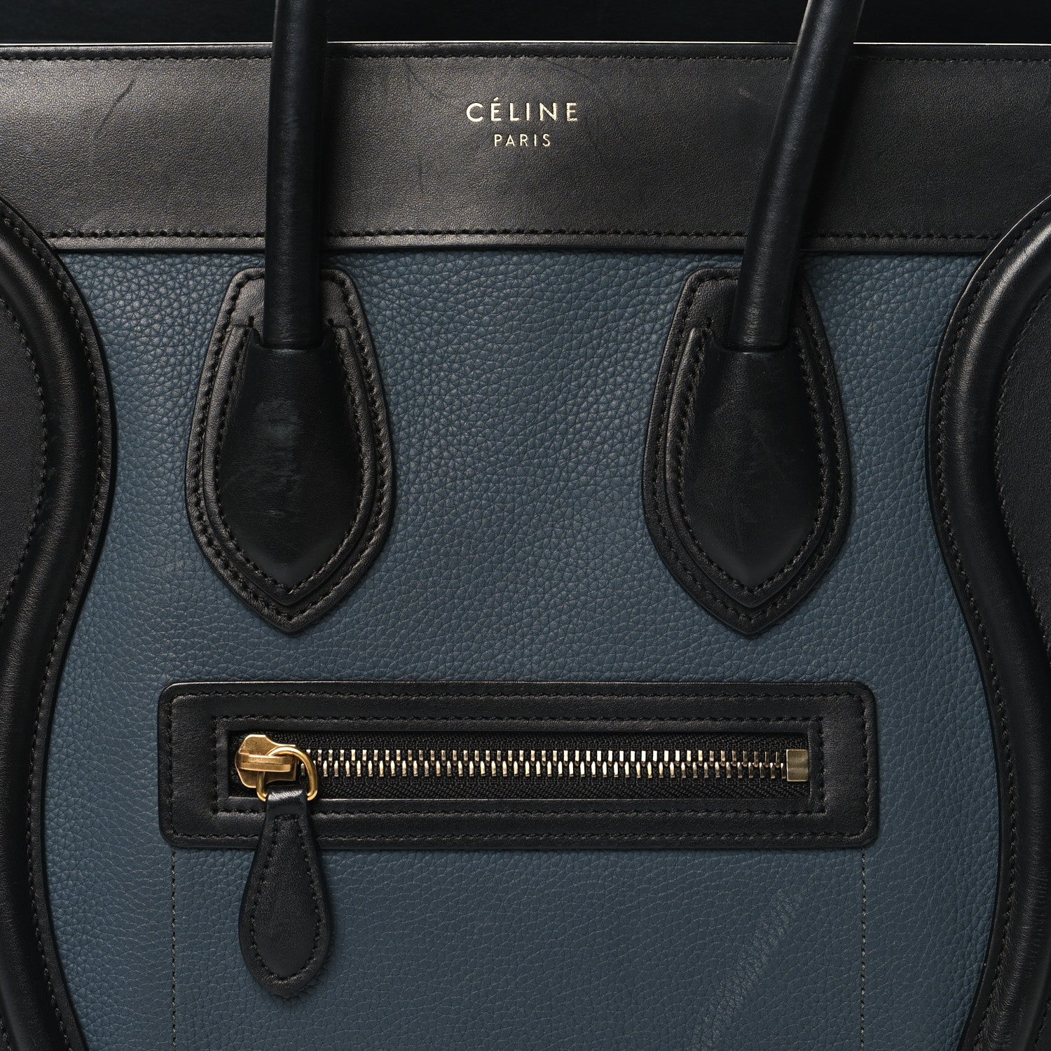 Celine Drummed Calfskin Suede Tri-color Micro Luggage Multicolor 7 of 13