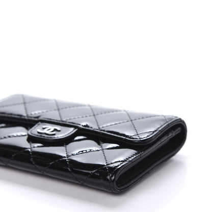 Chanel Patent Quilted Small Flap Wallet Black 7 of 11