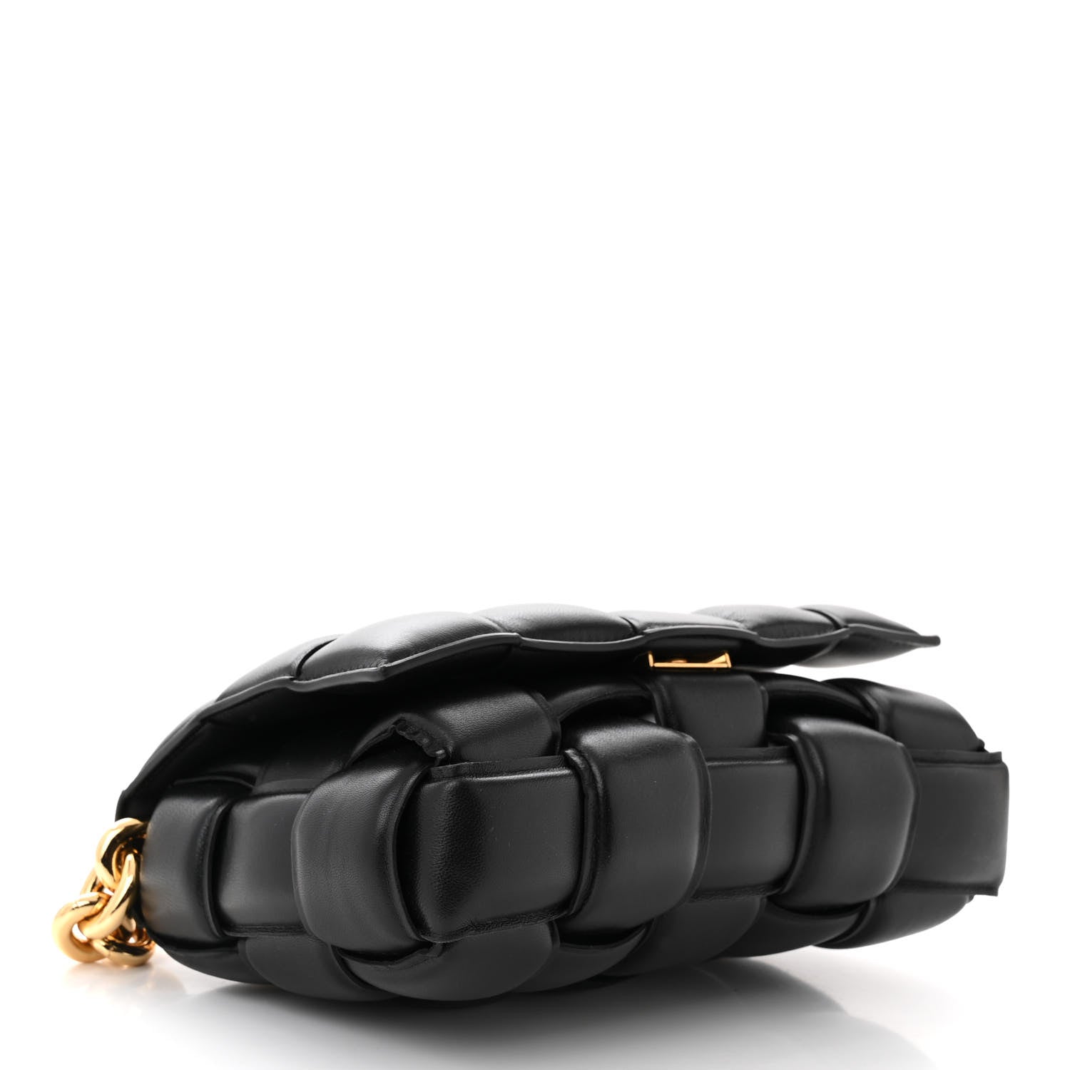 Bottega Veneta Lambskin Maxi Intreccio Padded Chain Cassette Crossbody Bag Black 4 of 10