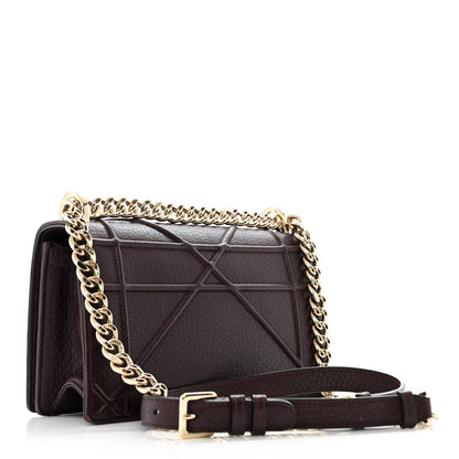 Christian Dior Grained Calfskin Small Diorama Flap Bag Burgundy 3 of 14
