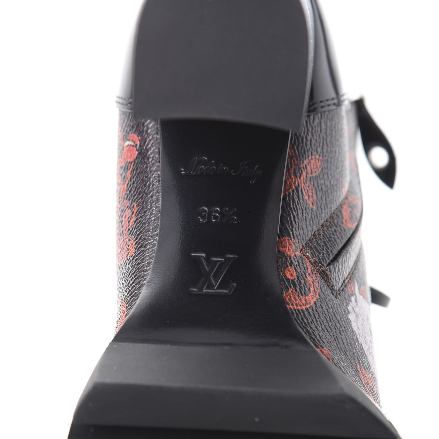 Patent Calfskin Catogram Star Trail Ankle Boots 36.5 Black Marron