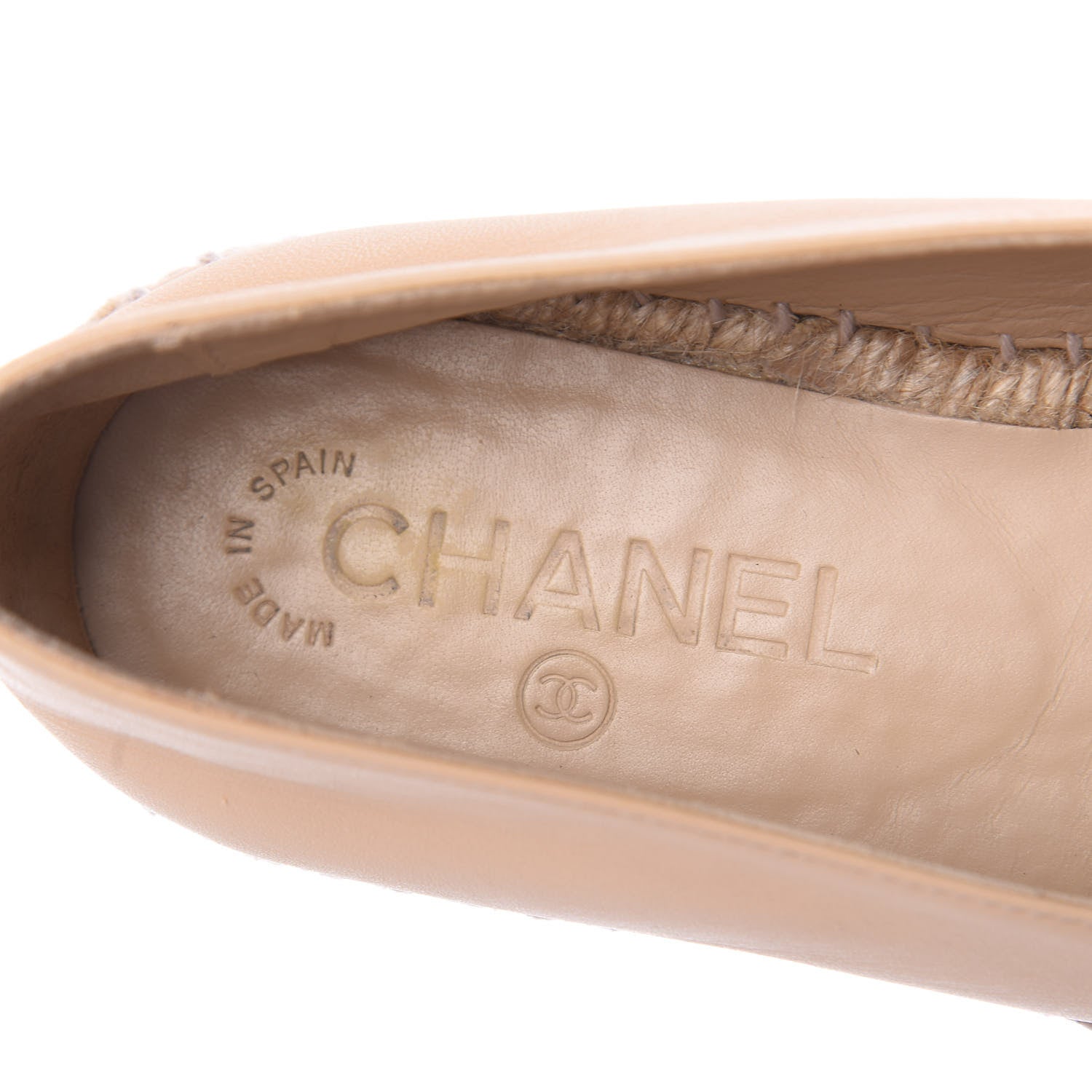 Chanel Lambskin CC Espadrilles 38 Beige Black 7 of 10
