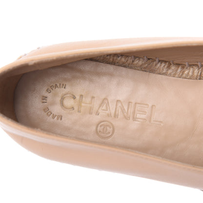Chanel Lambskin CC Espadrilles 38 Beige Black 7 of 10