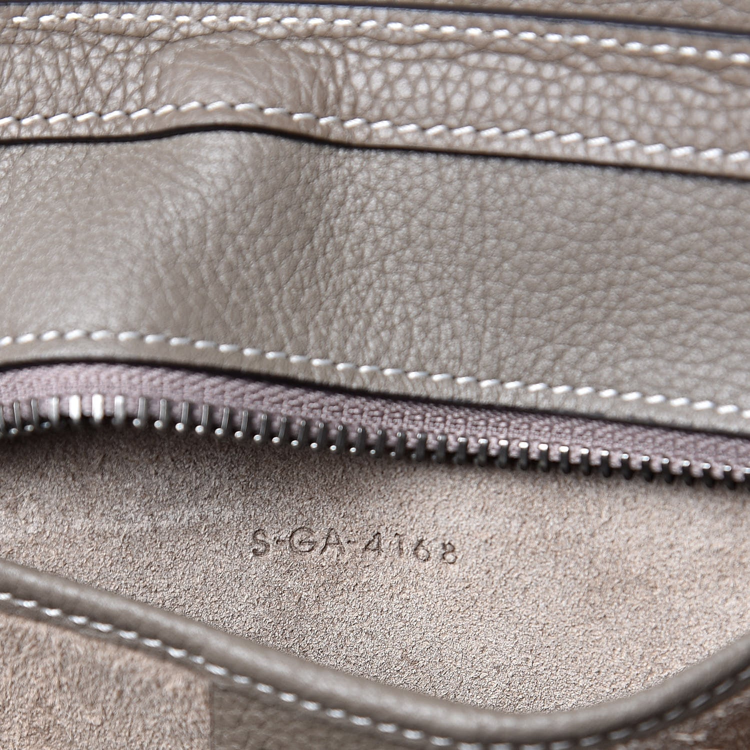 Celine Drummed Calfskin Nano Luggage Souris 6 of 10
