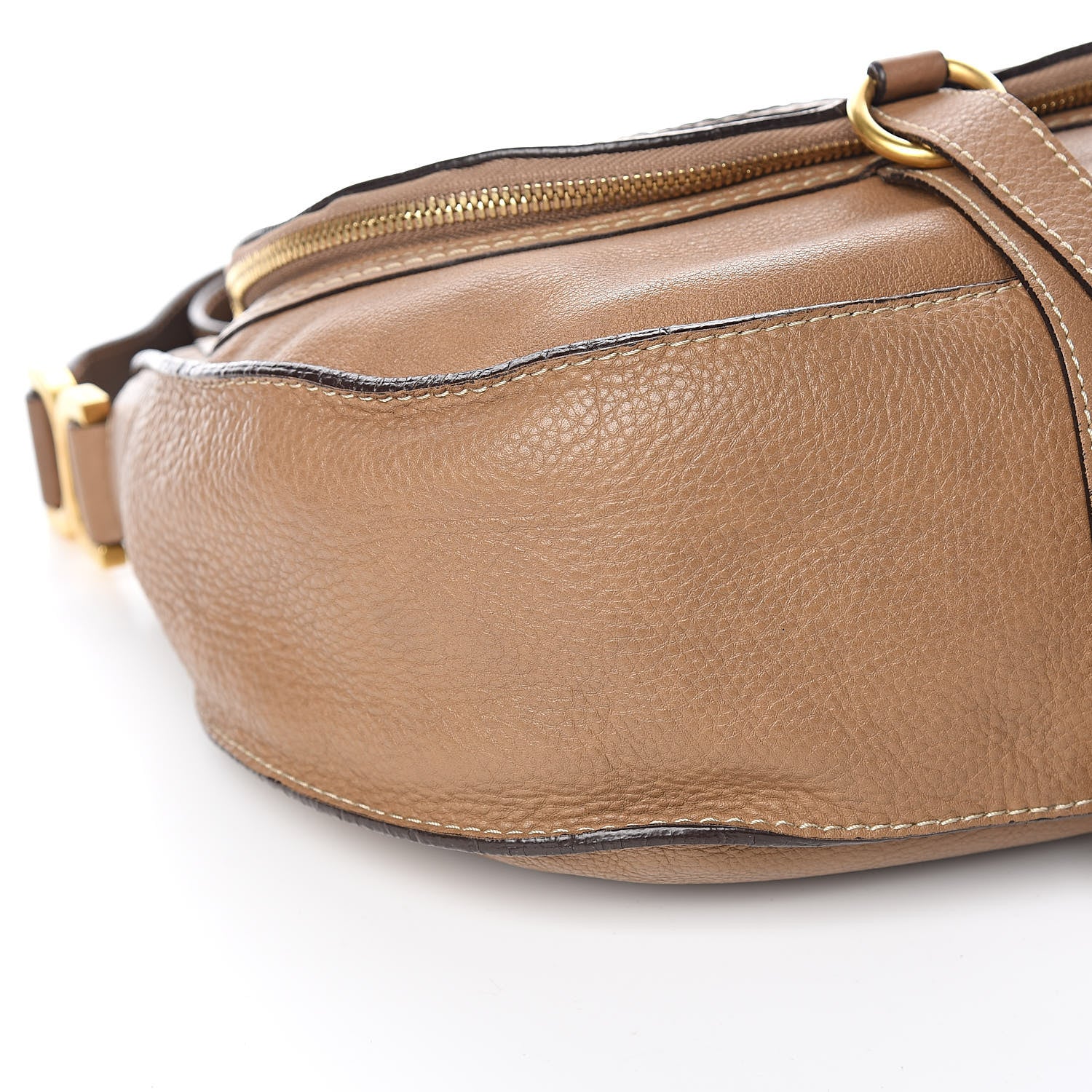 Chloe Calfskin Medium Marcie Round Zip Crossbody Bag Nut 9 of 15