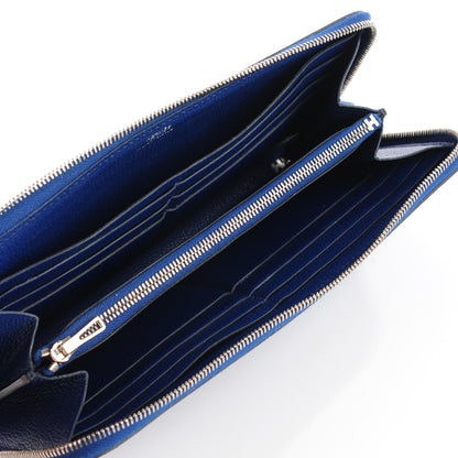Hermes Ostrich Azap Wallet Bleu Iris 5 of 12