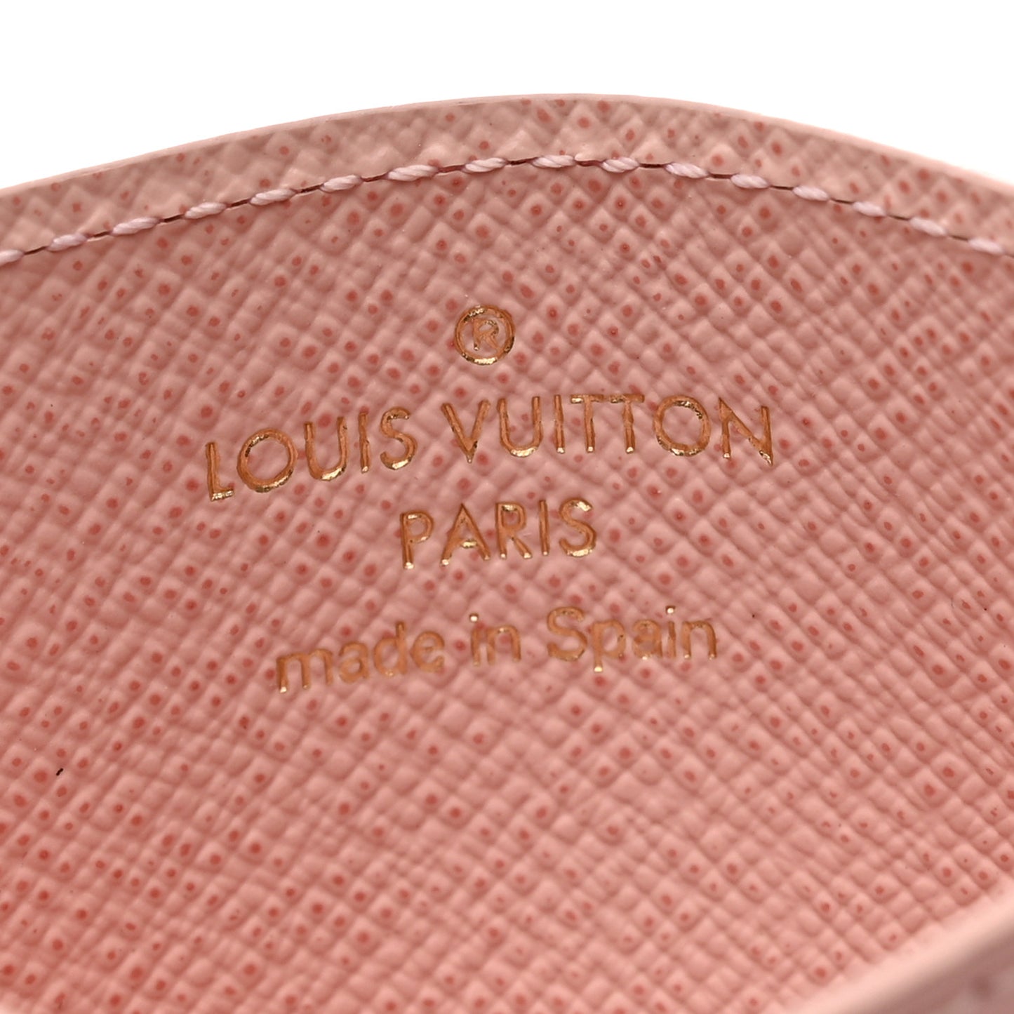 Damier Ebene Studded Card Holder Rose Ballerine