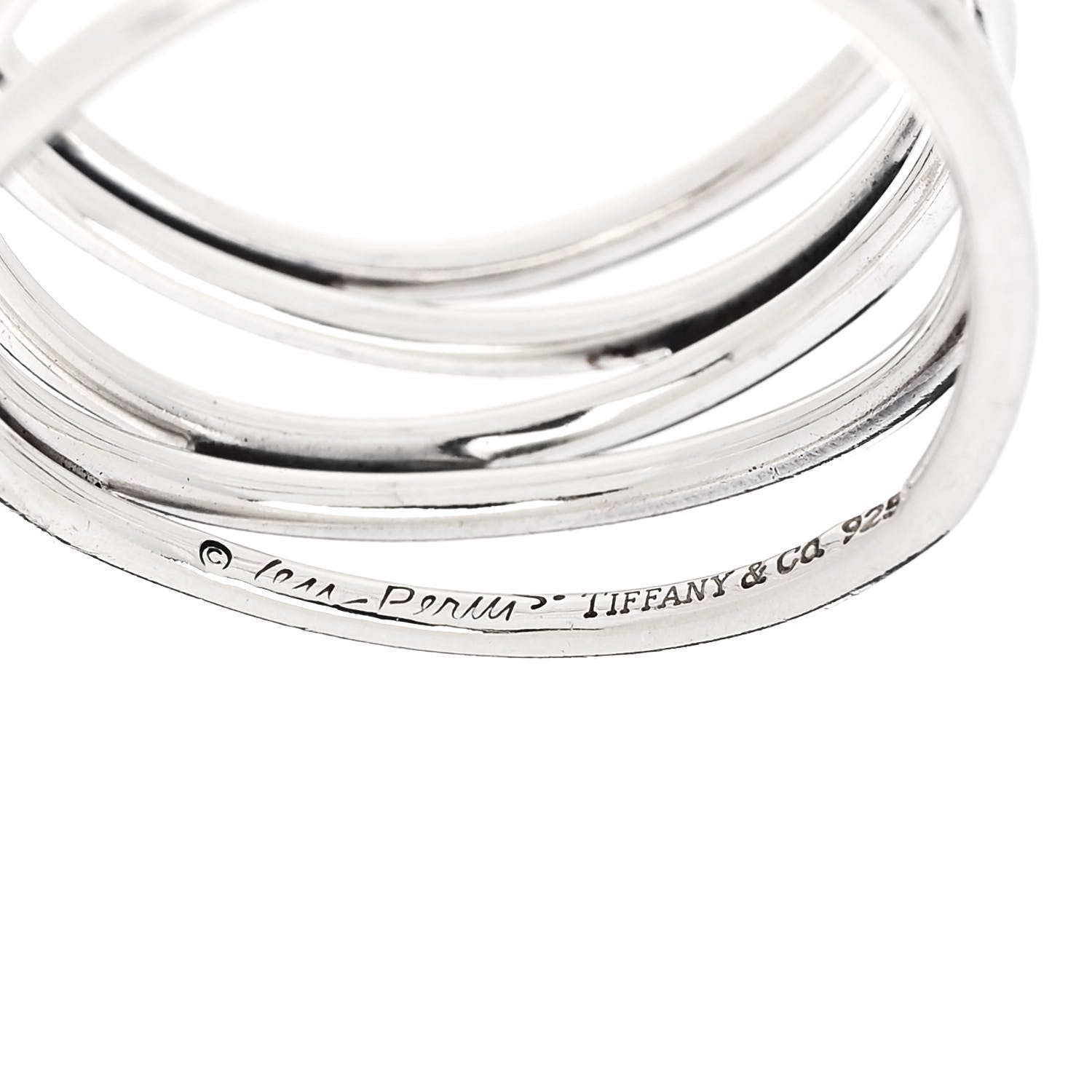 Tiffany Sterling Silver Elsa Peretti 5 Row Wave Ring 50 5.5 4 of 4