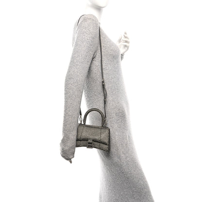 Balenciaga Strass Suede Hourglass Top Handle Bag XS Smoke Grey Crystal 2 of 9