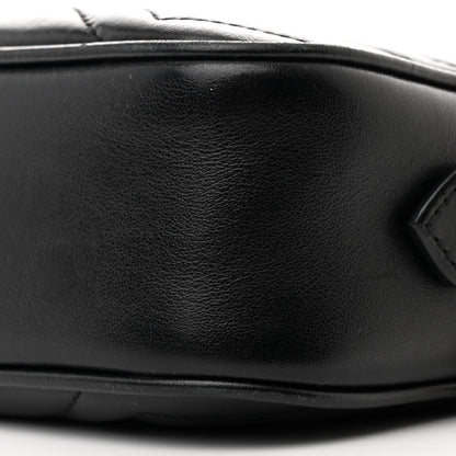Gucci Calfskin Matelasse Mini GG Marmont Chain Shoulder Bag Black 10 of 11