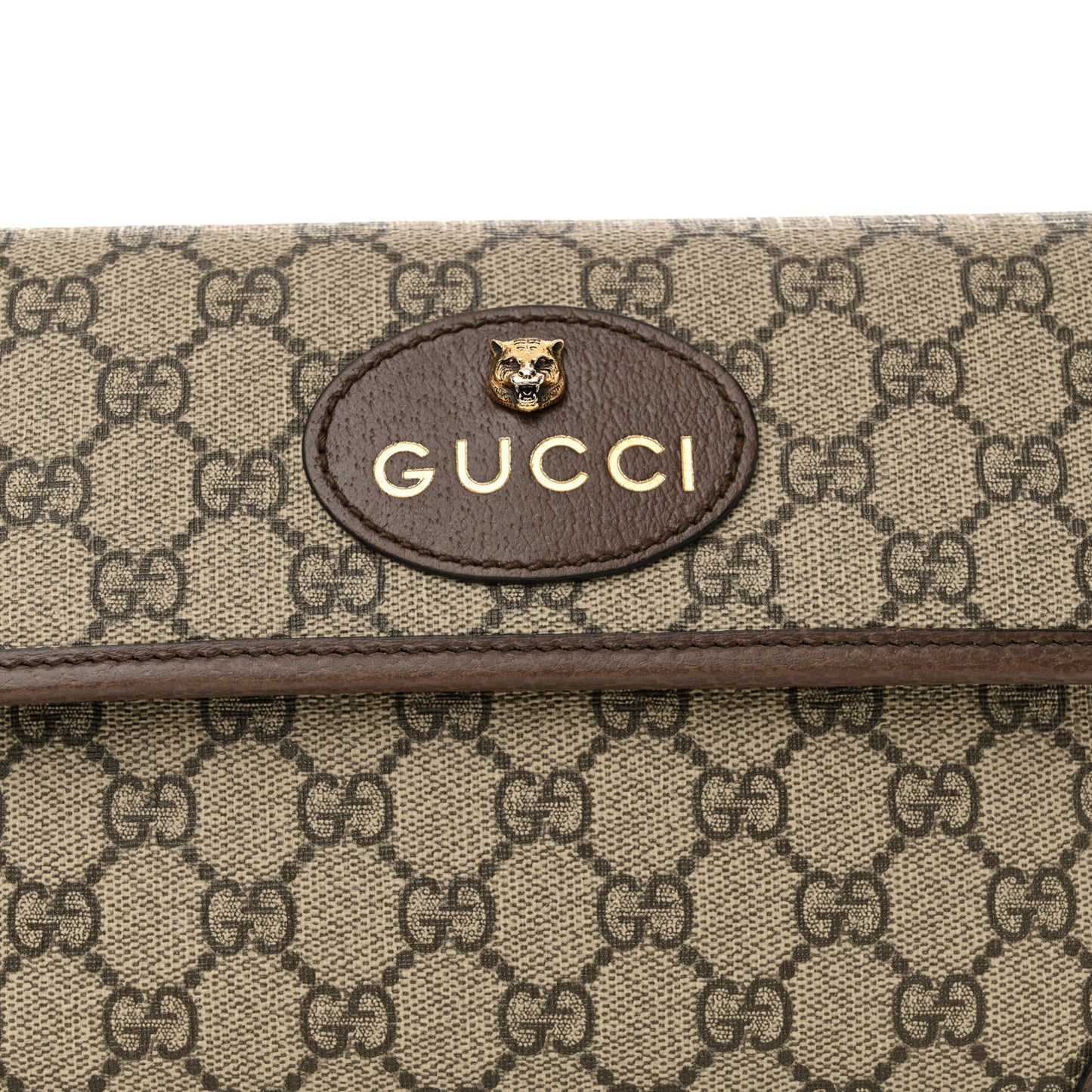 GG Supreme Monogram Neo Vintage Web Belt Bag Brown