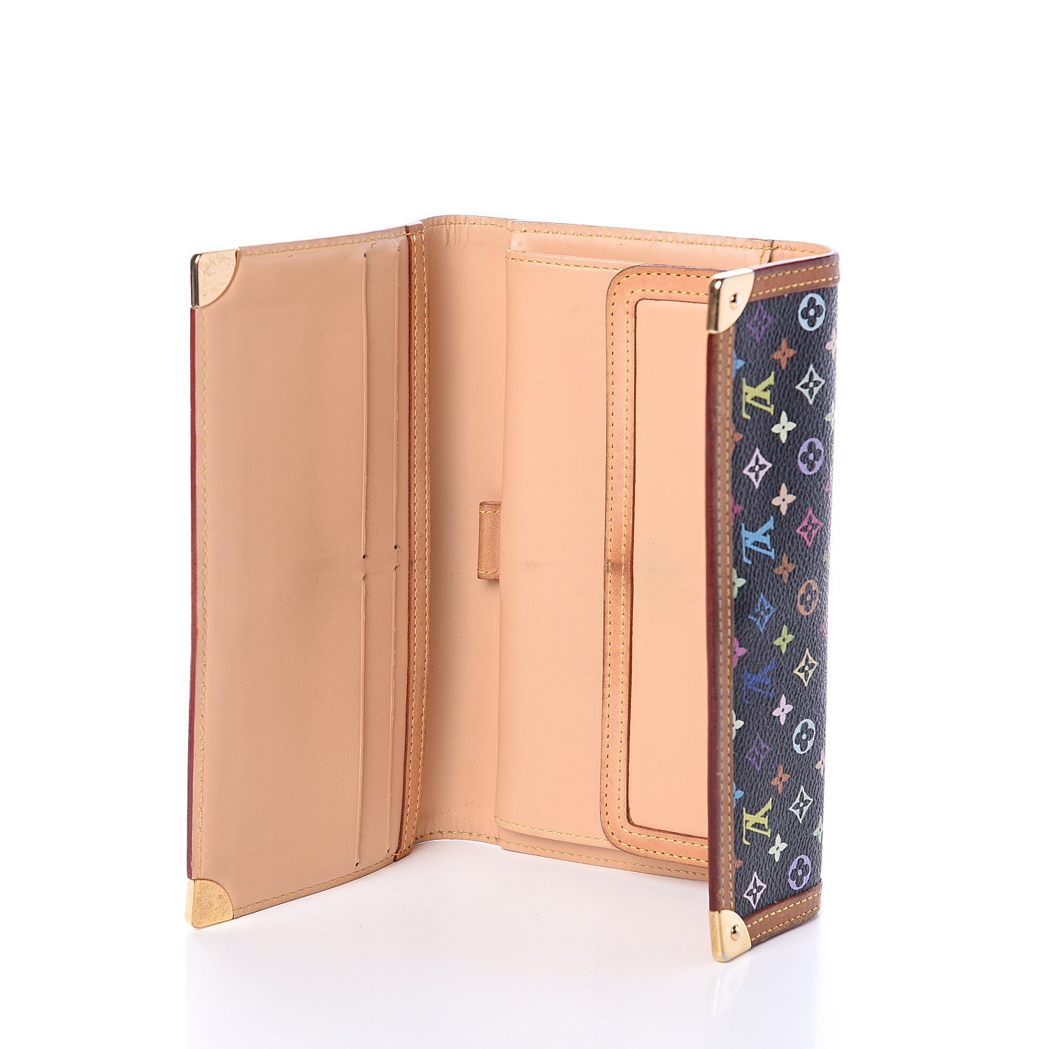 Louis Vuitton Monogram Multicolor Porte Tresor International Wallet Black 4 of 5
