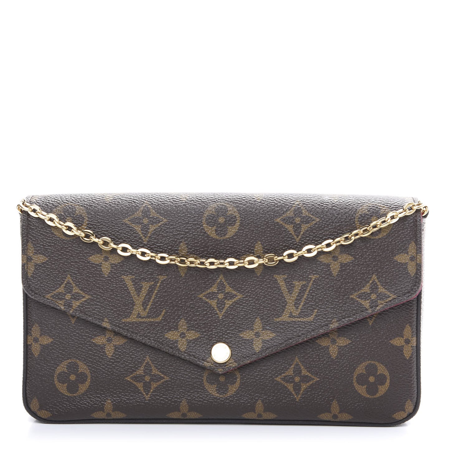 Monogram Pochette Felicie Chain Wallet Fuchsia