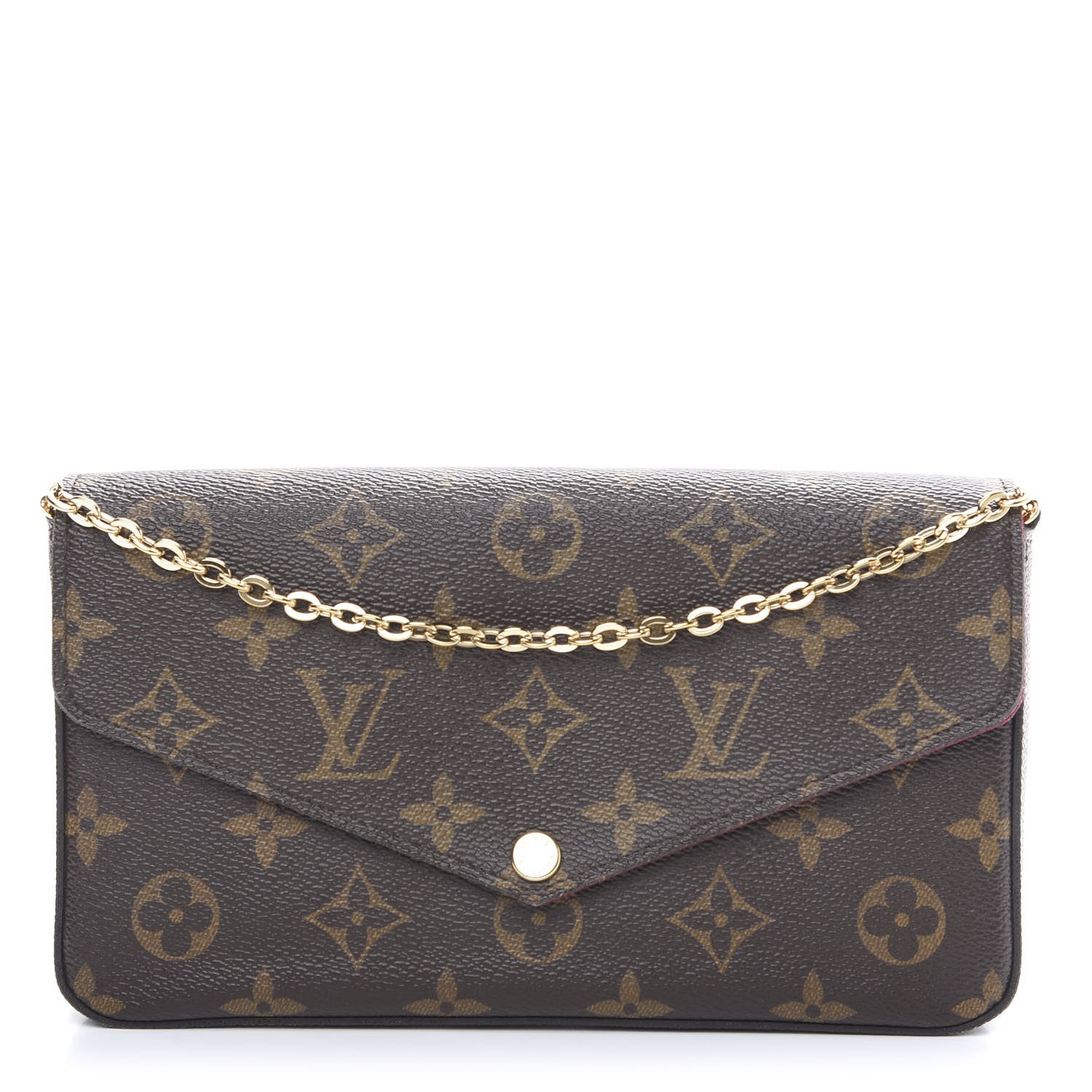 Louis Vuitton Monogram Pochette Felicie Chain Wallet Fuchsia 1 of 9
