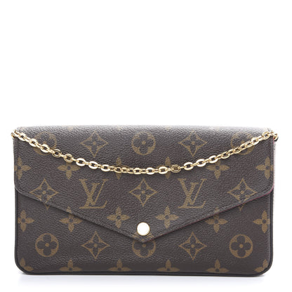 Louis Vuitton Monogram Pochette Felicie Chain Wallet Fuchsia 1 of 9