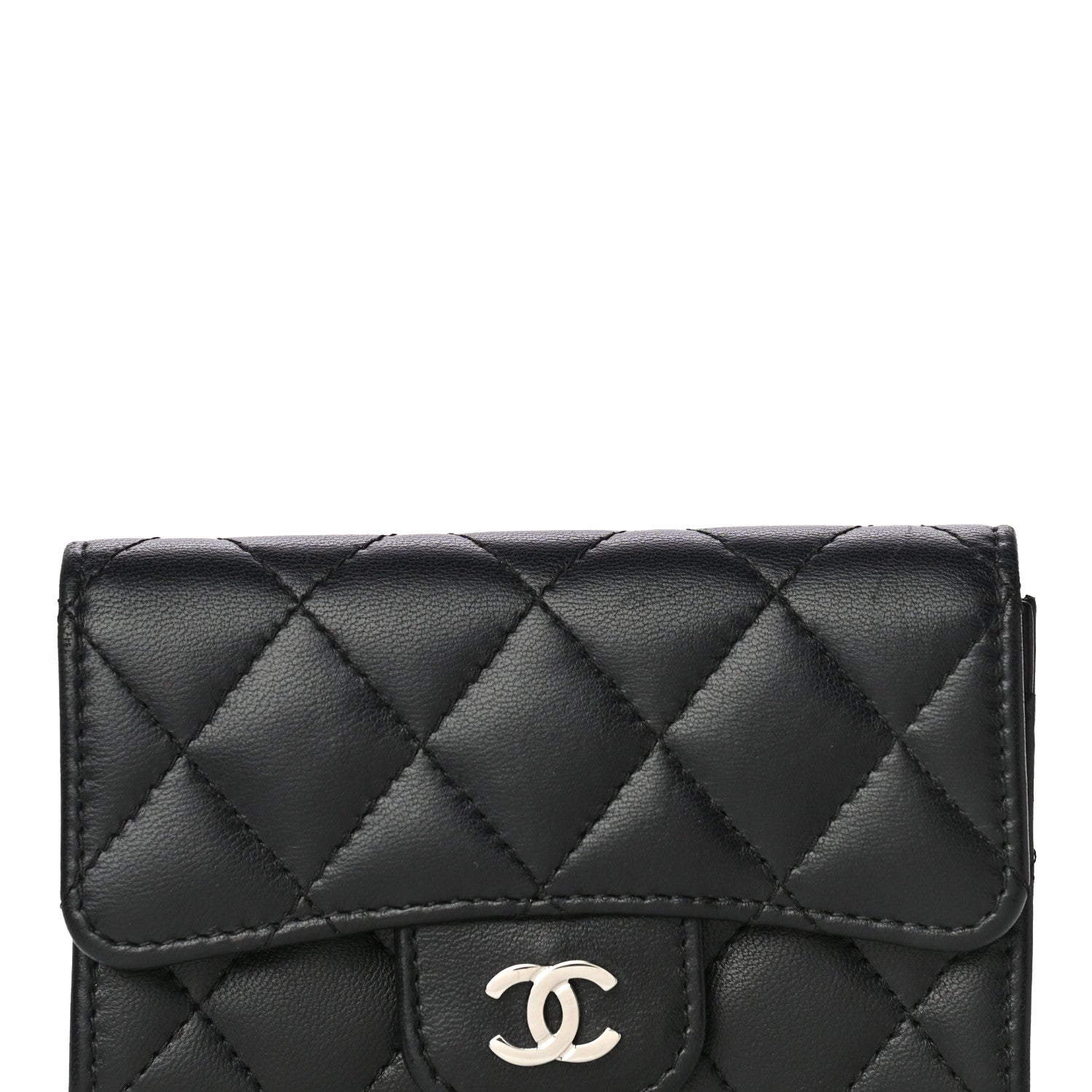 Chanel Lambskin Quilted Flap Card Holder Black 8 of 13