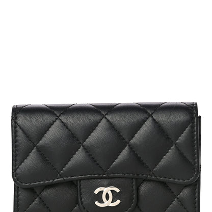 Chanel Lambskin Quilted Flap Card Holder Black 8 of 13