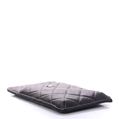 Chanel Iridescent Caviar Quilted Classic Flat Wallet Pouch Black 4 of 7