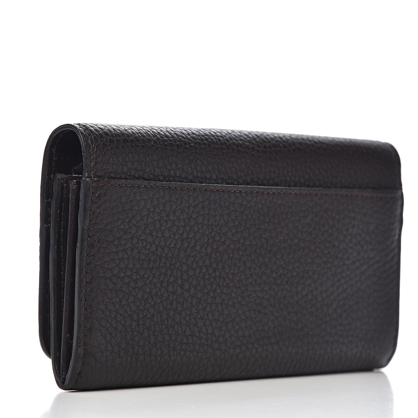 Grain Calfskin Continental Wallet Black