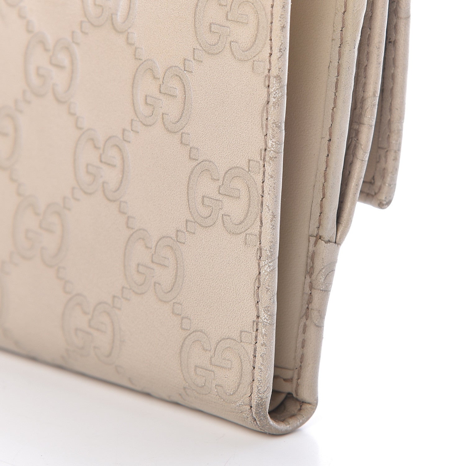 Gucci Guccissima Icon Bar French Flap Wallet White 13 of 21