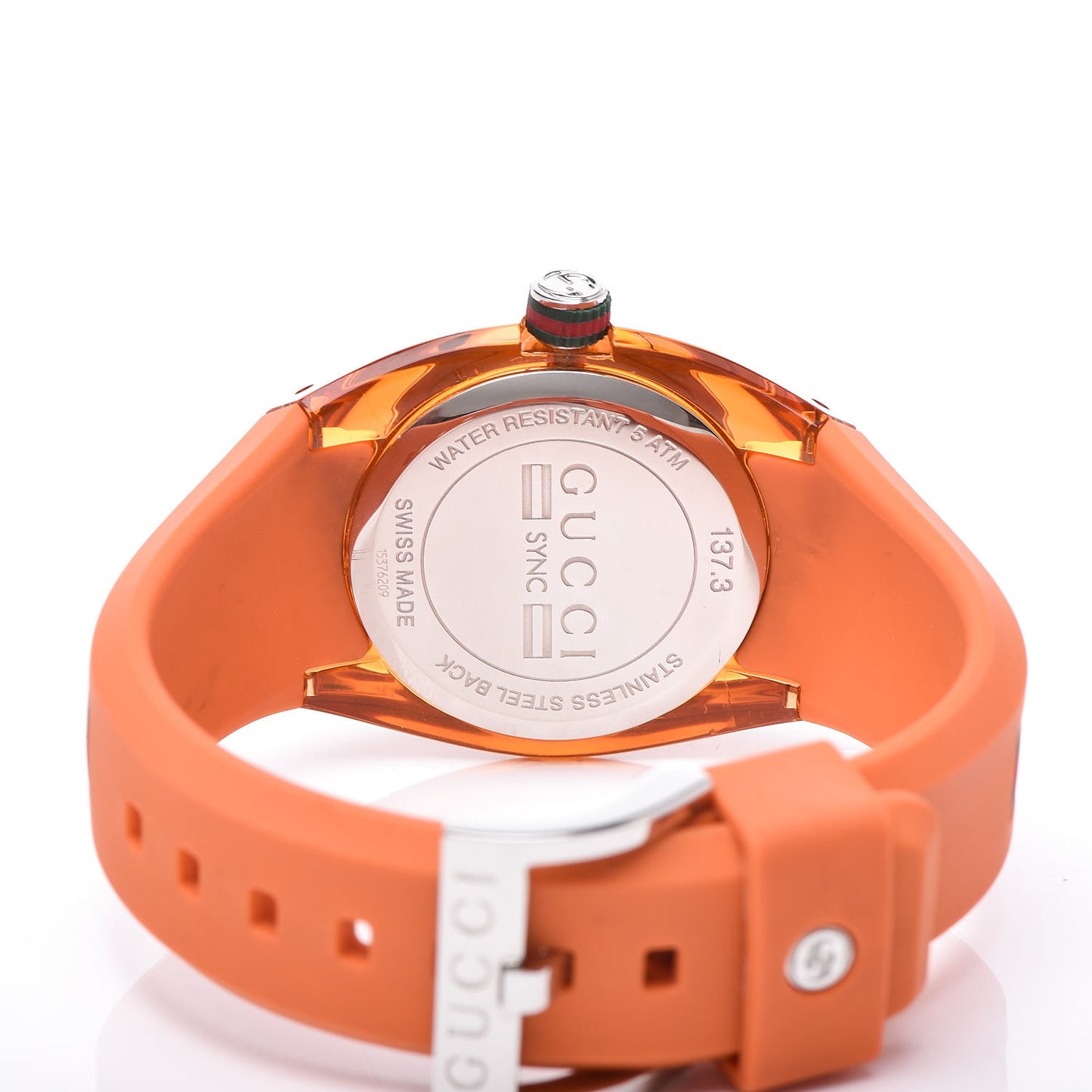 Stainless Steel Rubber 46mm Sync Web Quartz Watch Orange