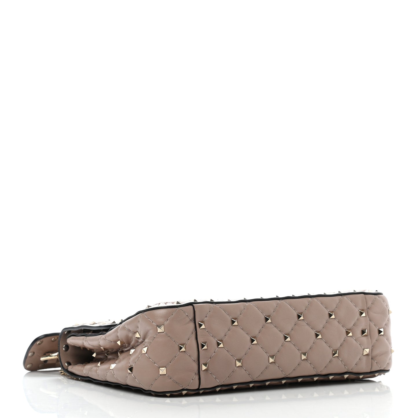 Lambskin Medium Rockstud Spike Shoulder Bag Poudre